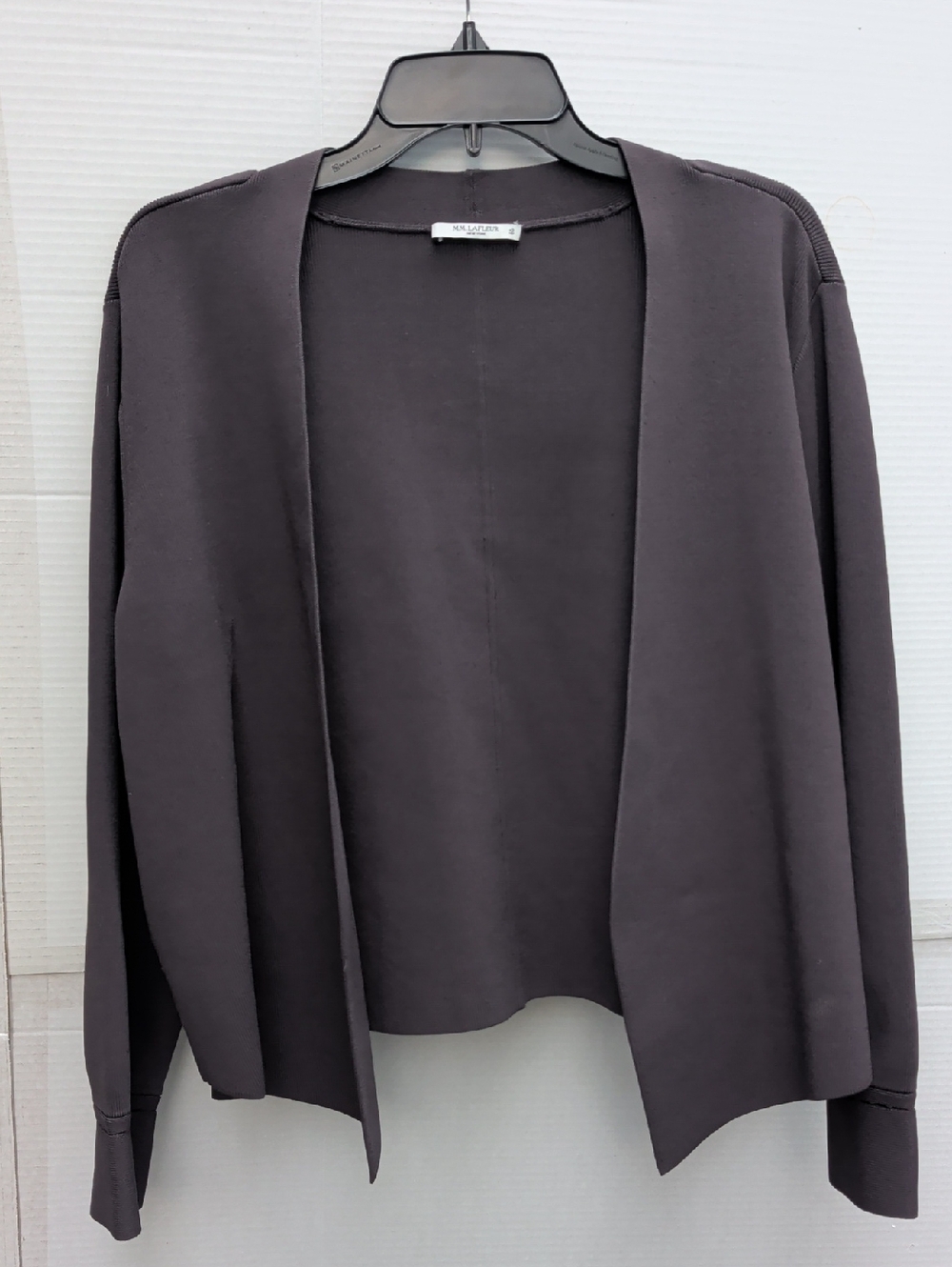 MM. LaFleur Open-Front Jardigan in Dark CharcoalSZ +2 Chic Comfy Office Business